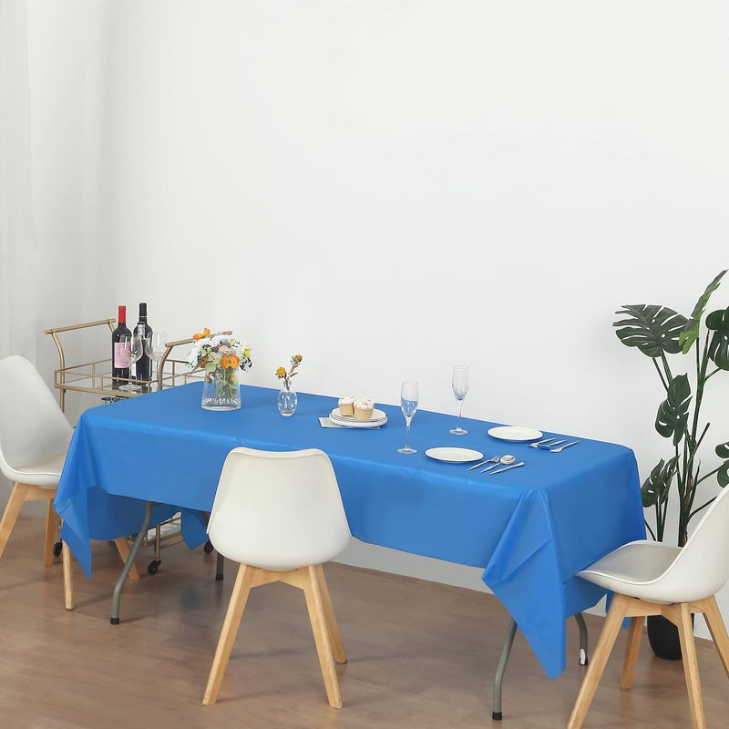 EVER SHINE Evershine (12-Pack) Heavy Duty Plastic Table Covers Tablecloth (Reusable) (Rectangle 54" X 108", Royal Blue) - Image 3